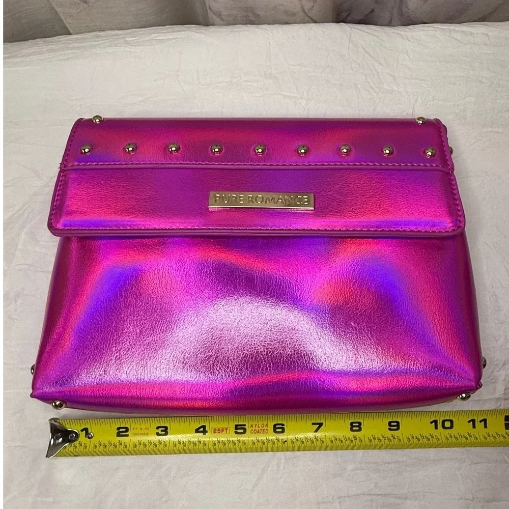 Pure Romance hot pink iridescent bag purse handbag-‎ dimples Barbiecore girly